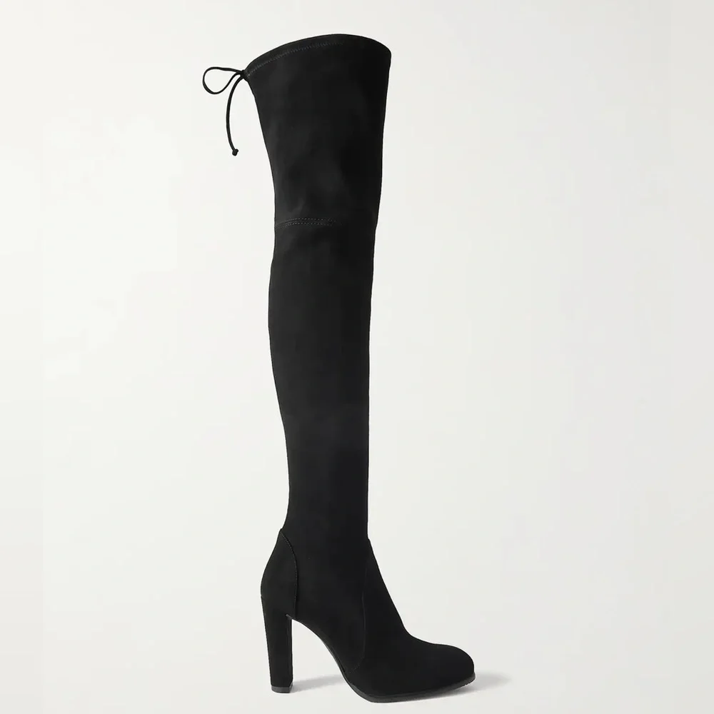 Stuart Weitzman black suede Highland over the knee boots